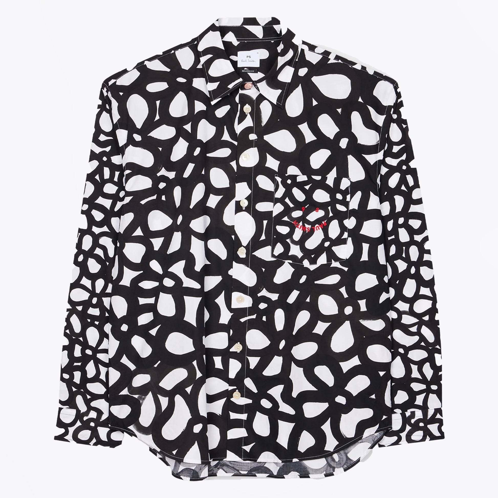 Paul Happy Floral Shirt - Monochrome