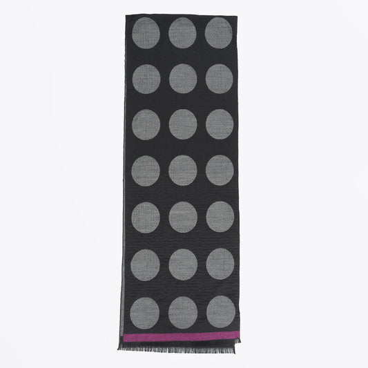 - Spot Jacqaurd Scarf - Black