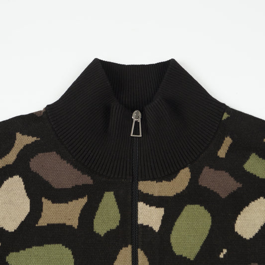 - Camo Happy Floral Sweater - Black