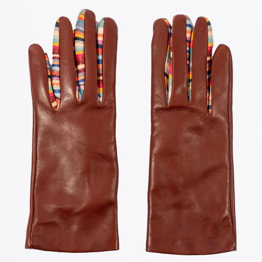 - Concertina Swirl Leather Glove - Tan