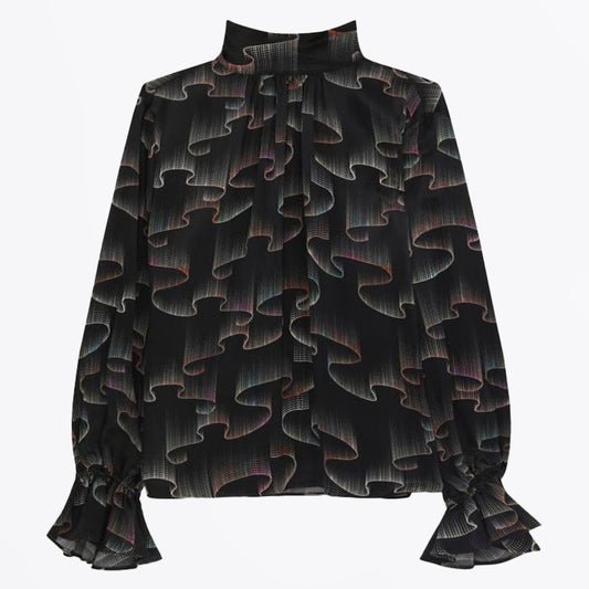 - Constellation Satin Top - Black