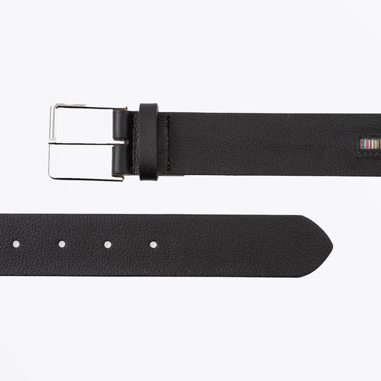 - Signature Stripe Belt - Black