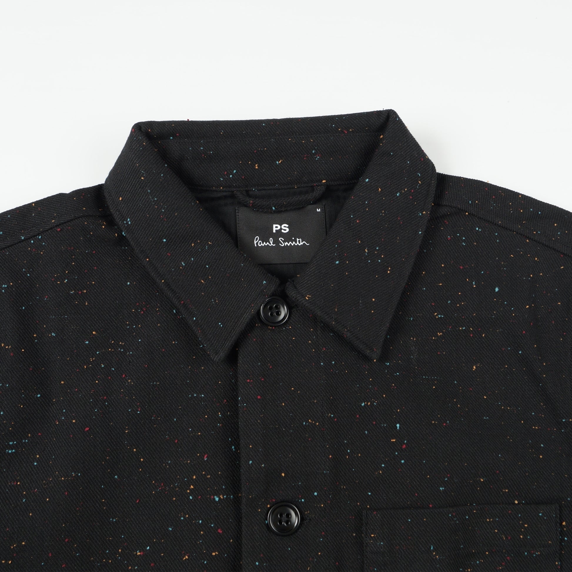 Paul Flecked Shirt Jacket - Black