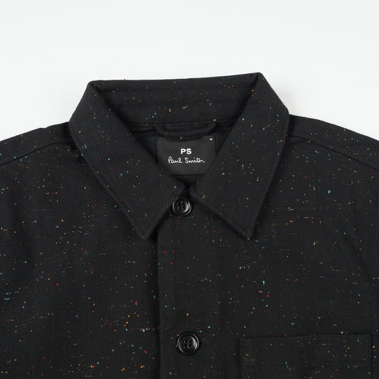 Flecked Shirt Jacket - Black