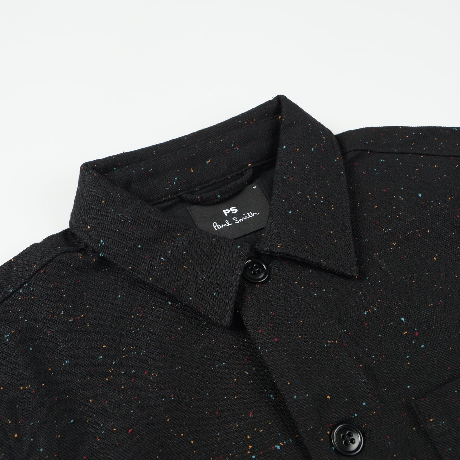 Paul Flecked Shirt Jacket - Black