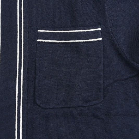 - Amble Milano Stirp Polo Shirt - Navy