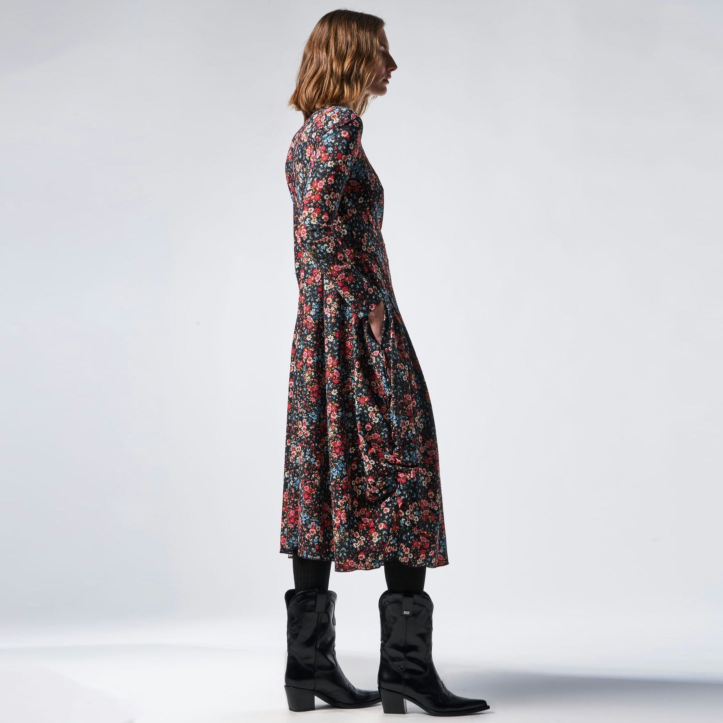 - At Length Dress - Multicoloured Floral