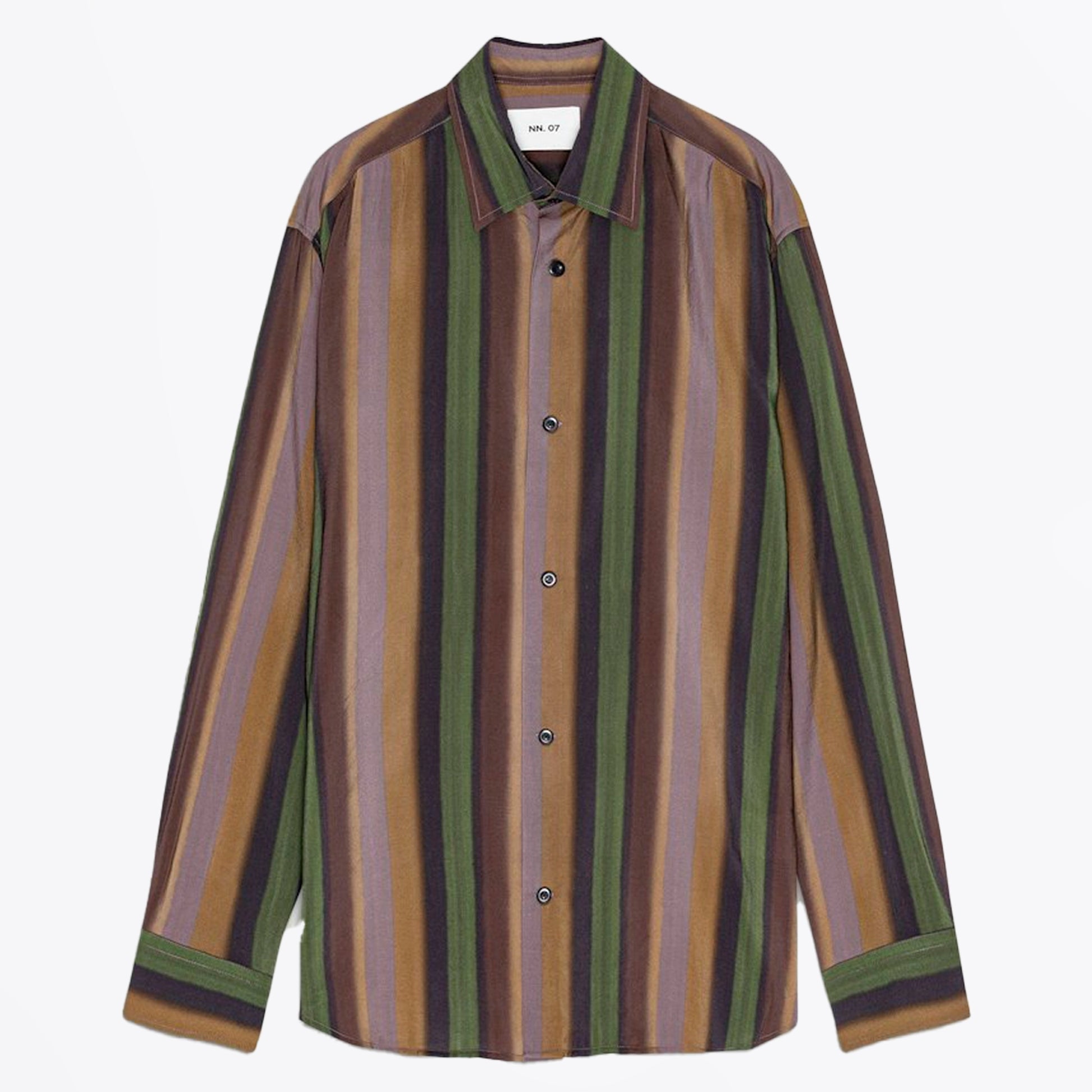 NN07 Freddy Stripe Print Shirt - Grape Shake