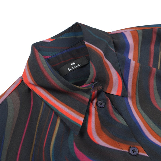 - Satin Shirt - Midnight Swirl