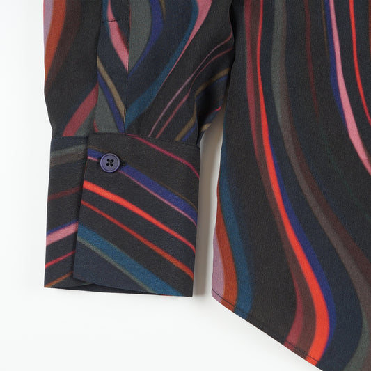 - Satin Shirt - Midnight Swirl