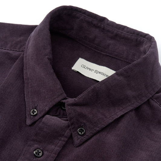 - Brook Corduroy Shirt - Aubergine