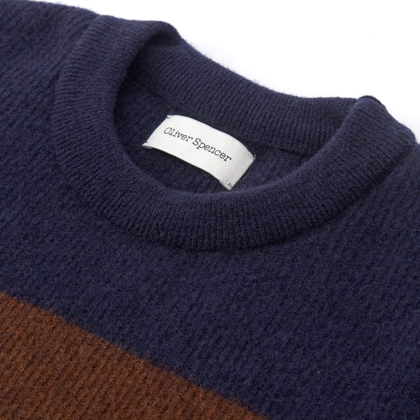 - Blenheim Paxton Jumper - Navy/Brown