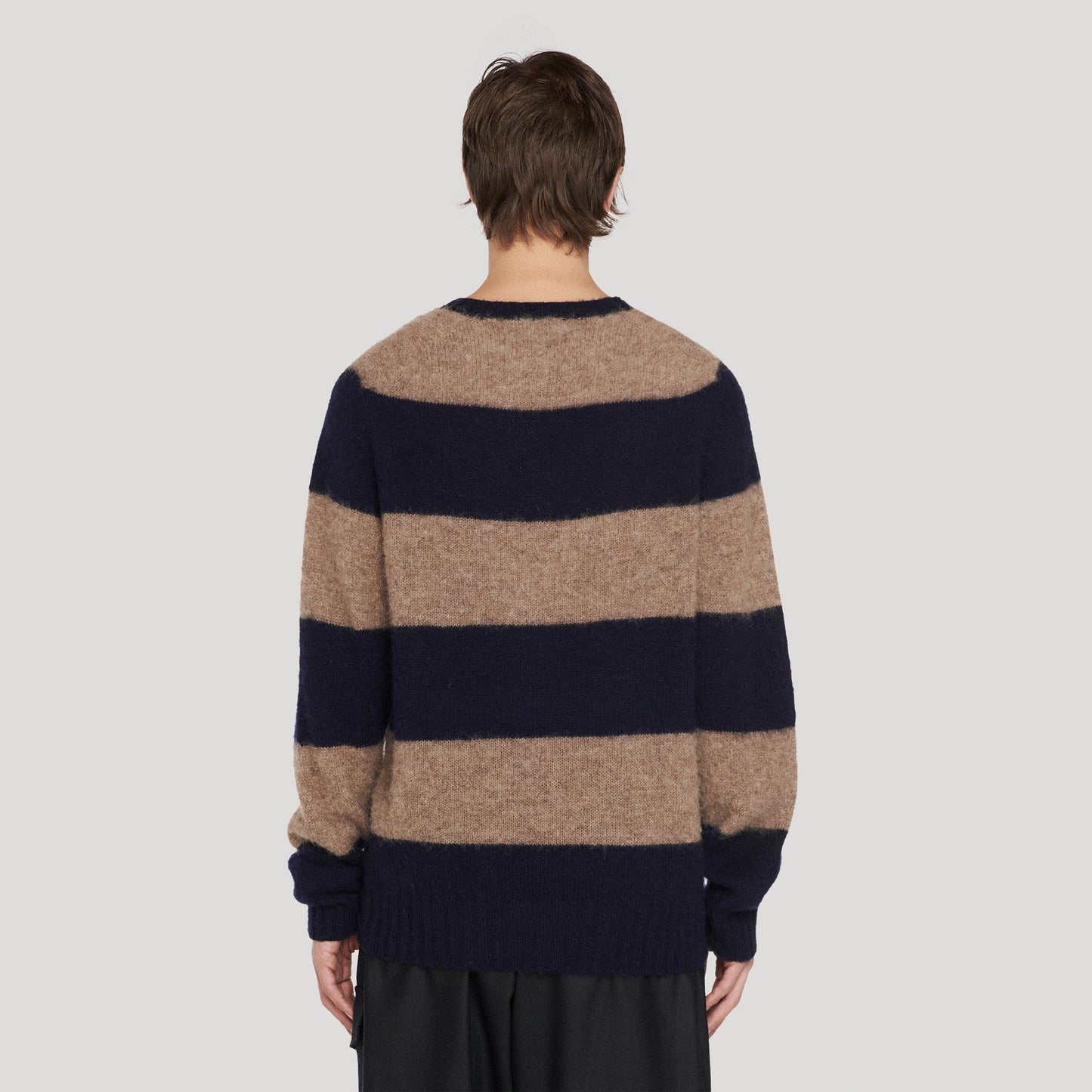 - Suedehead Stripe Crew Knit - Navy