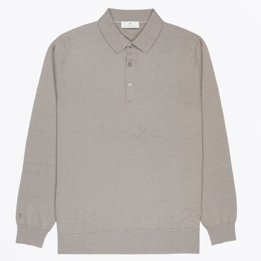 - Merino Polo Shirt - Taupe