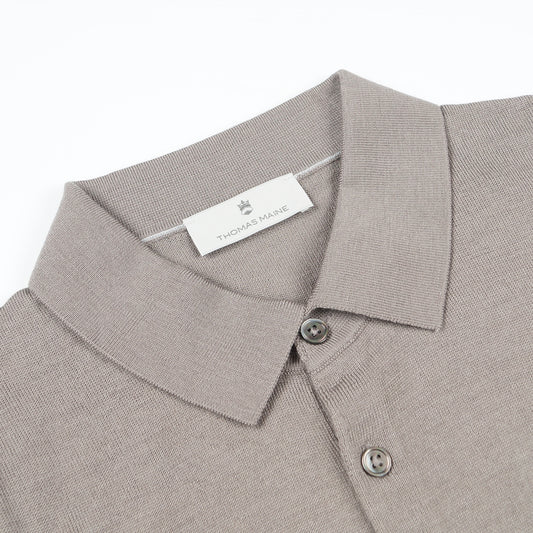- Merino Polo Shirt - Taupe