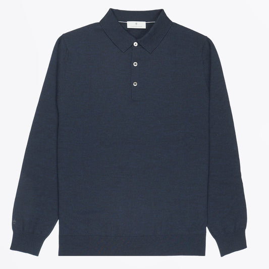 Merino Polo Shirt - Navy