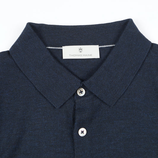 Merino Polo Shirt - Navy
