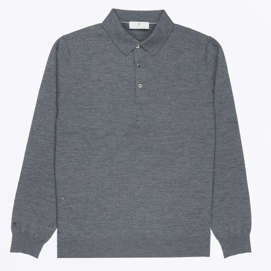 - Merino Polo Shirt - Anthracite