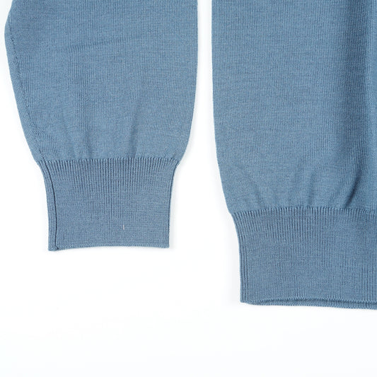 - Merino Zip Neck - Storm Blue
