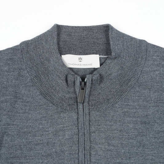 Merino Zip Neck - Anthracite