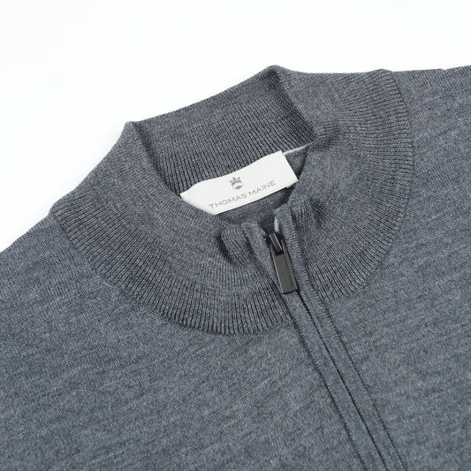 Merino Zip Neck - Anthracite
