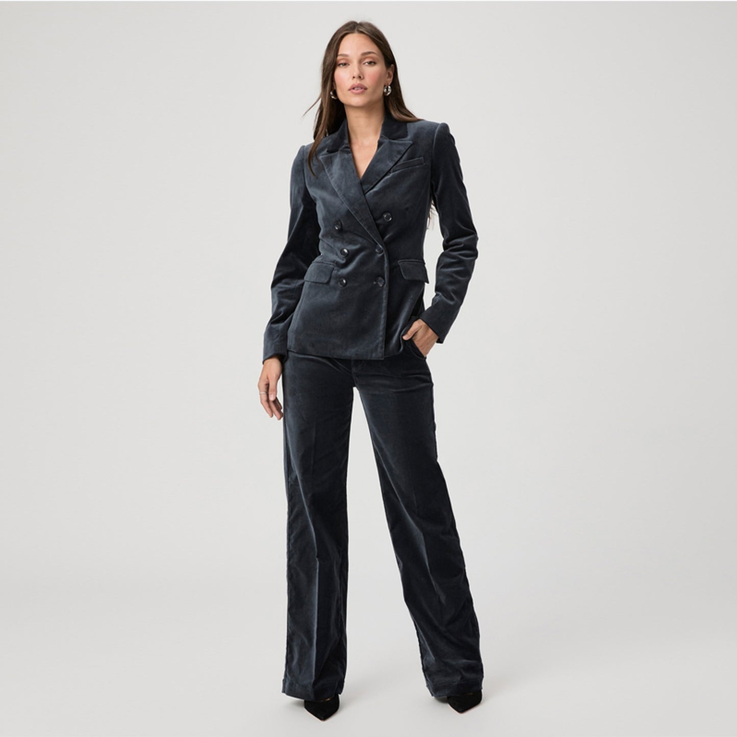 - Malbec Blazer - Calico Blue Velvet