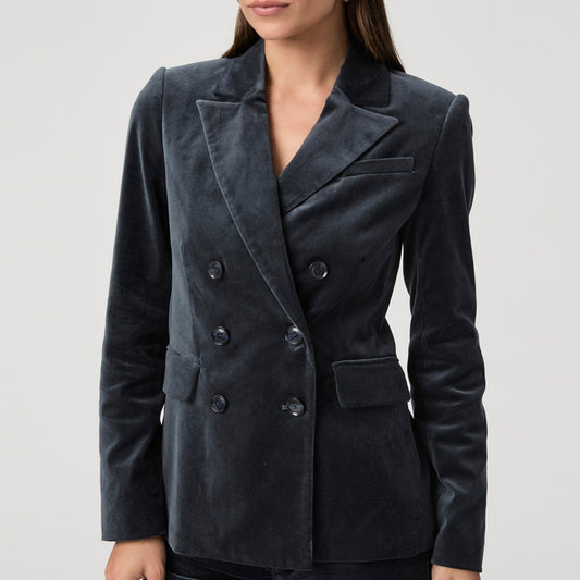 - Malbec Blazer - Calico Blue Velvet