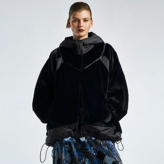 - Windswept Reversible Cape Coat - Black