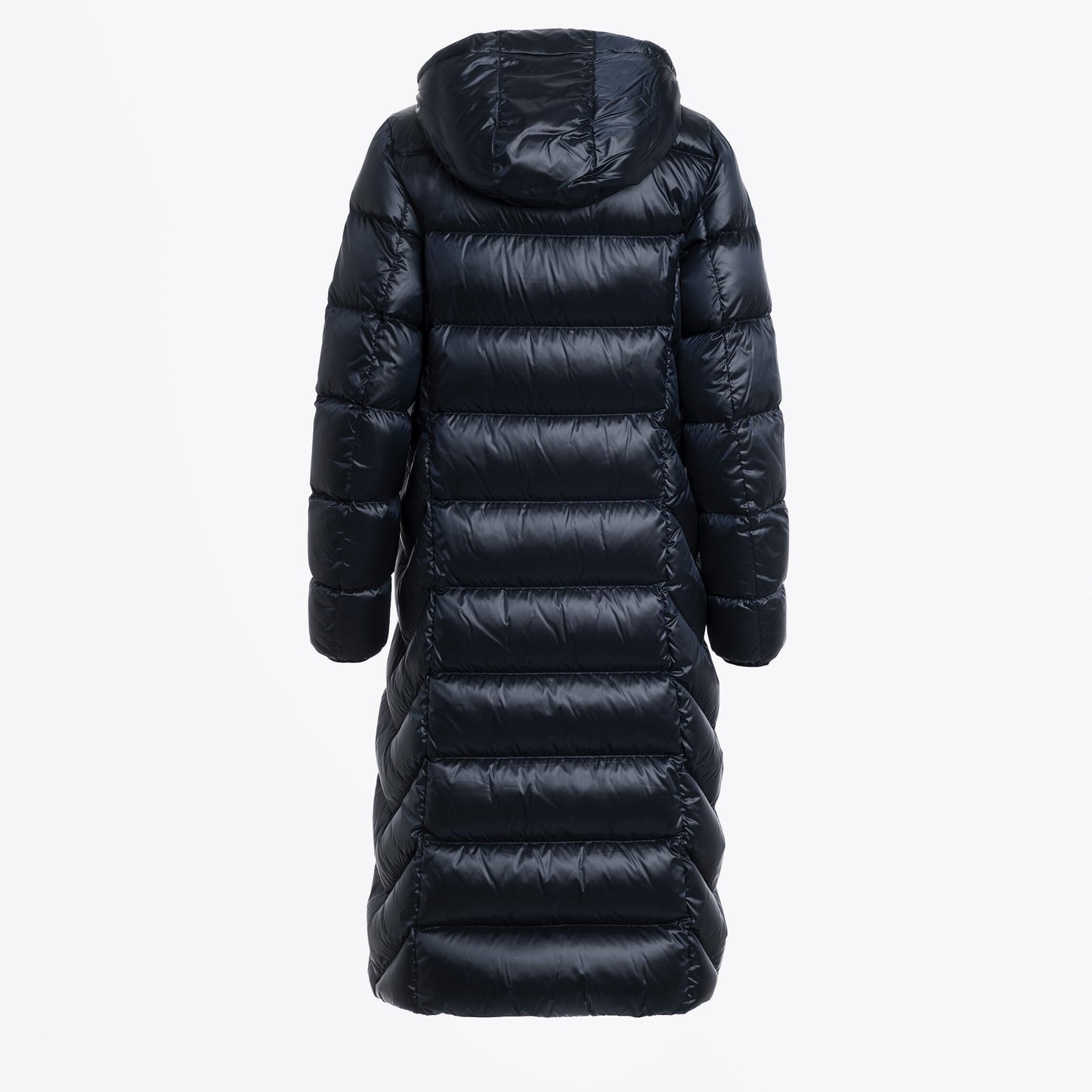 Leah Long Hooded Puffa Coat - Navy