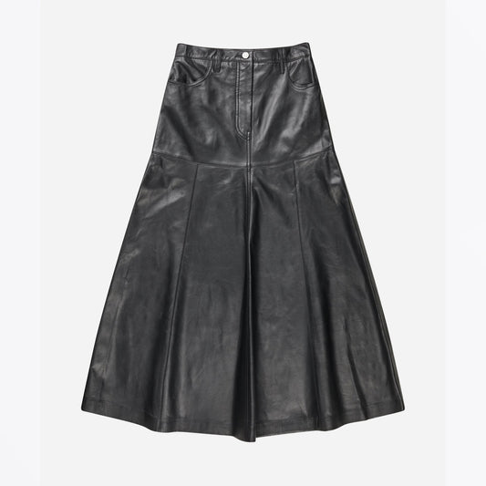 - Tuxya Leather Skirt - Black