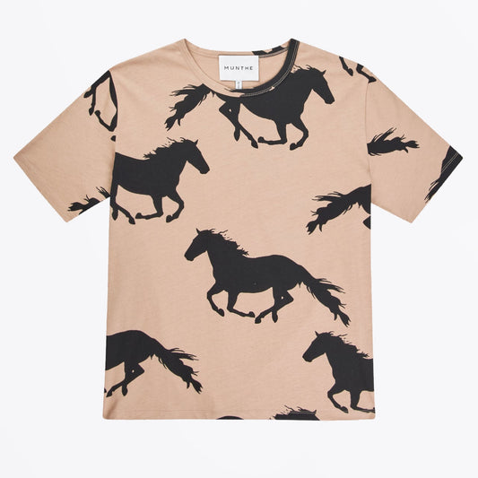 - Tufa Horse Print T-Shirt - Beige