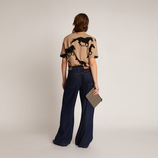 - Tufa Horse Print T-Shirt - Beige