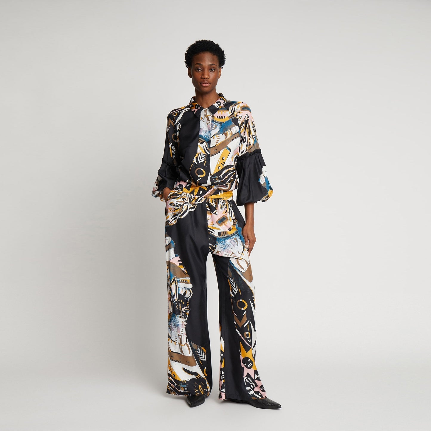 - Jelima Silk Top - Black