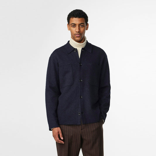 Jonas Wool Button Cardigan - Navy