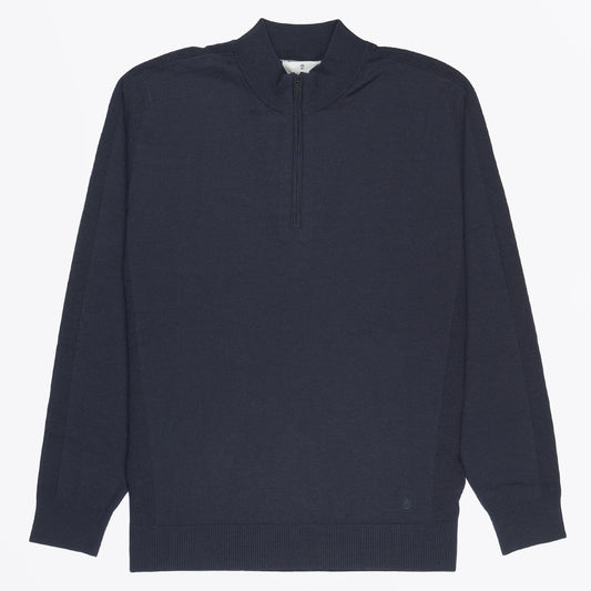 - Merino Sport Zip Neck - Navy