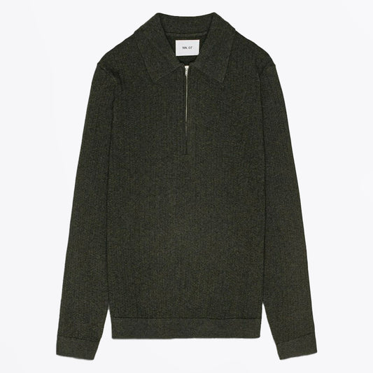 - Hansie Half Zip Knit - Dark Army