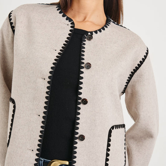 Melanie Woven Jacket - Oatmeal