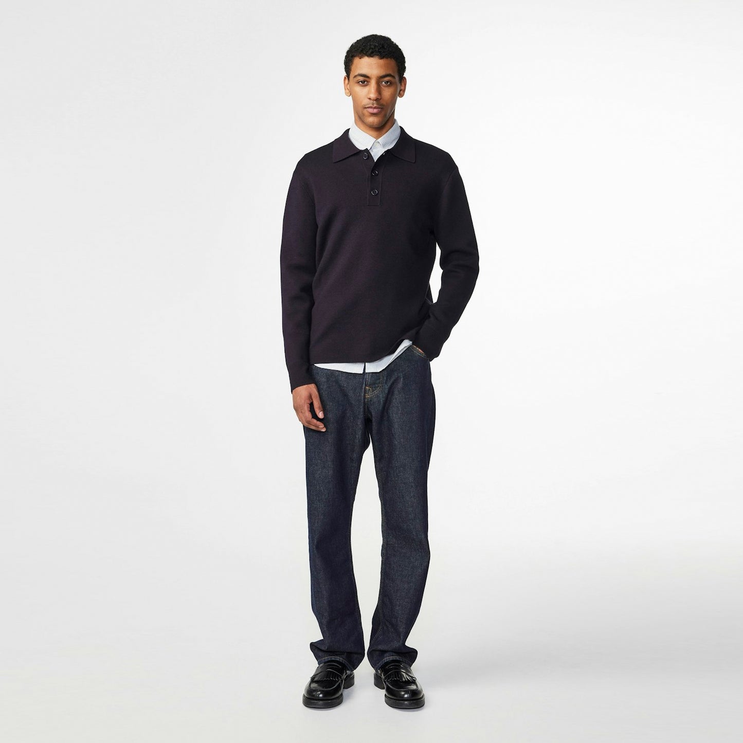 Harold Knitted Polo - Navy