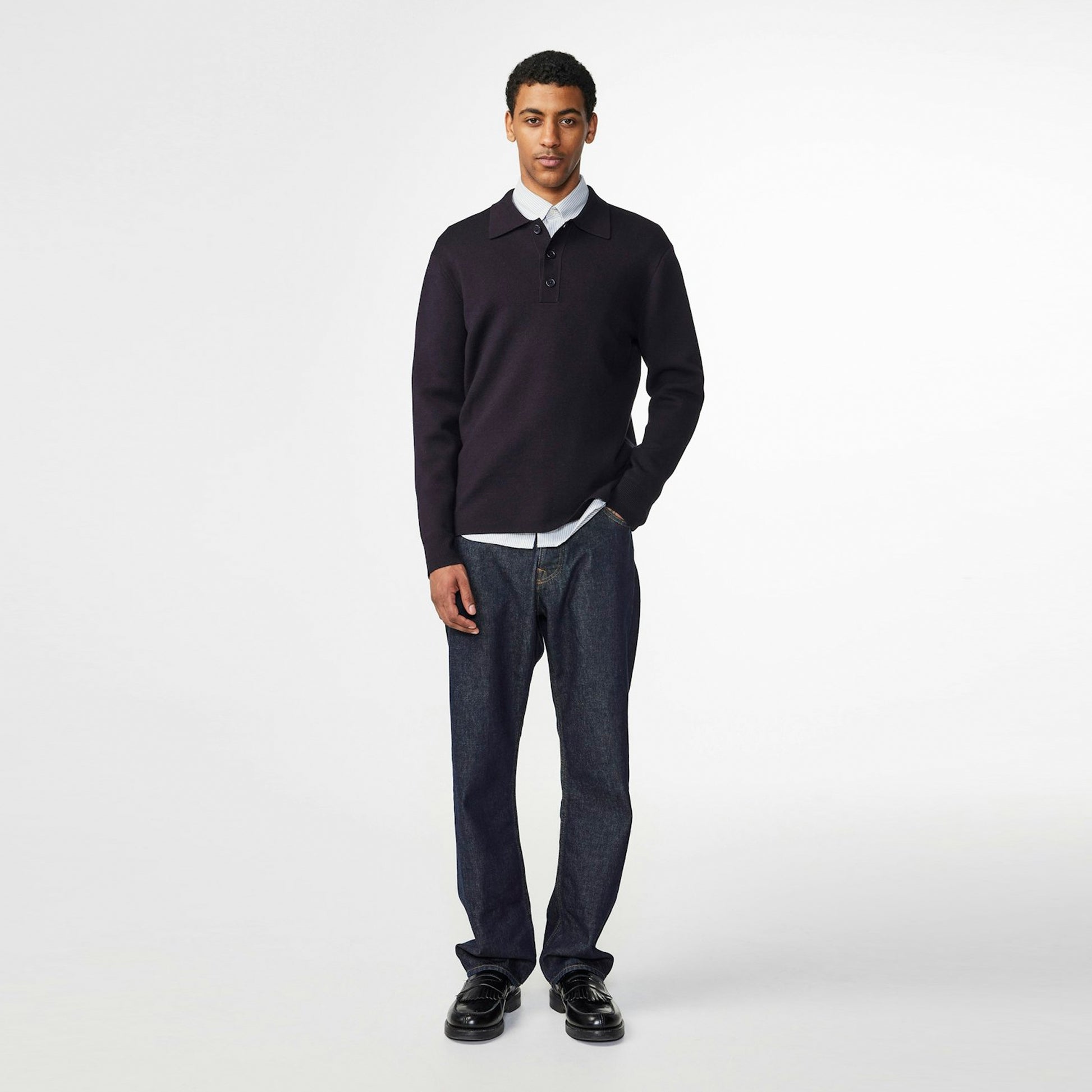 NN07 Harold Knitted Polo - Navy
