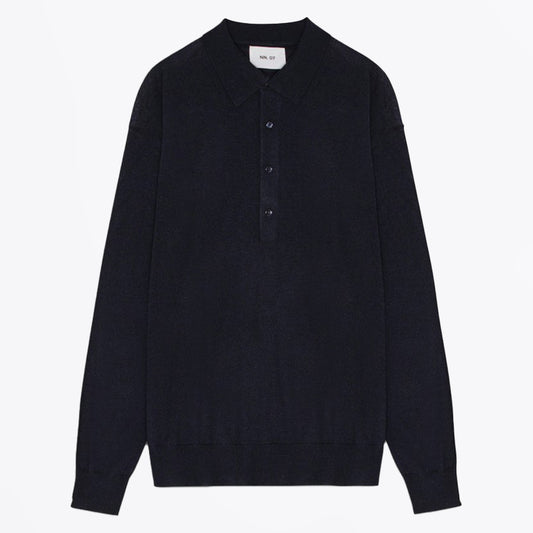 - Raymond Knitted Polo - Deep Navy