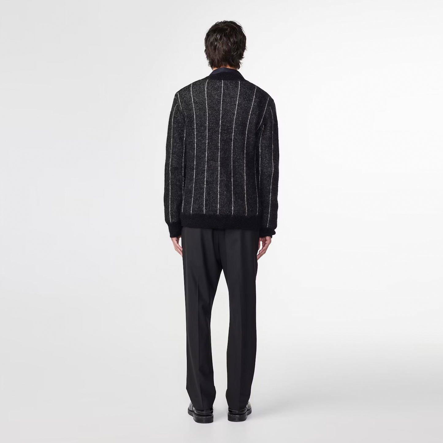 - Billy Jacquard Stripe Cardigan - Black Stripe