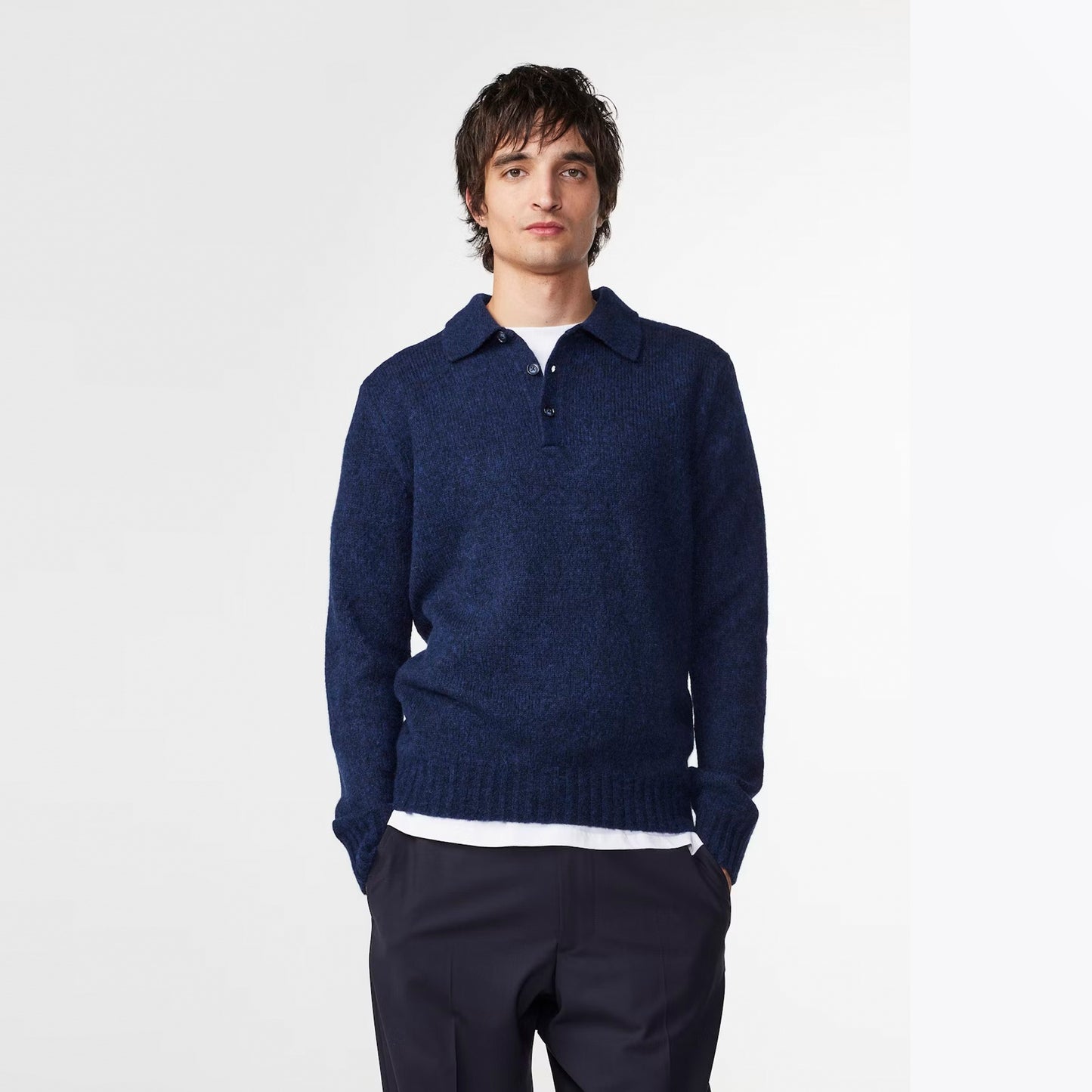 - Lee Wool Polo - Navy