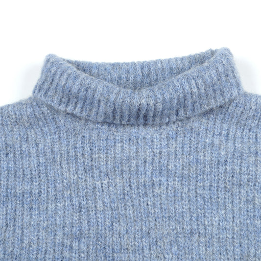 - Mohair Collar Jumper - Blue