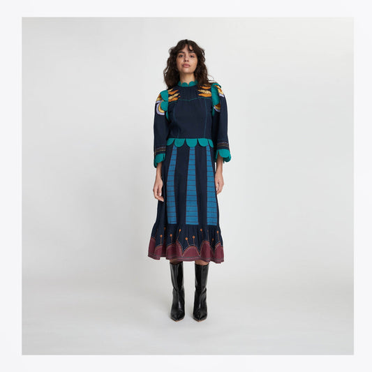 - Embroidered Dress - Multi