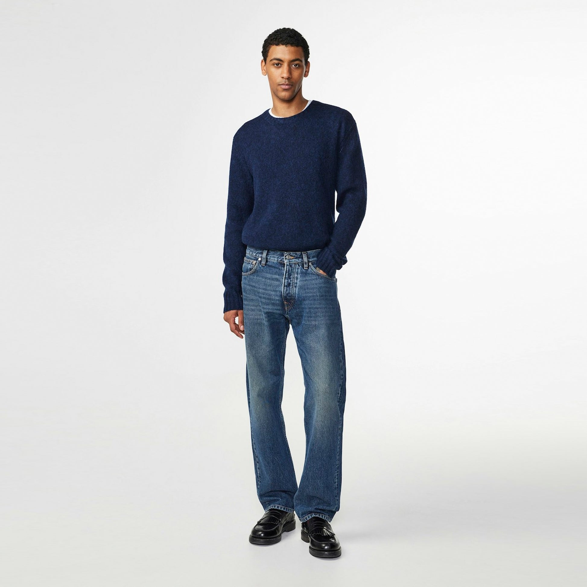 NN07 Lee Crew Wool Knit - Navy