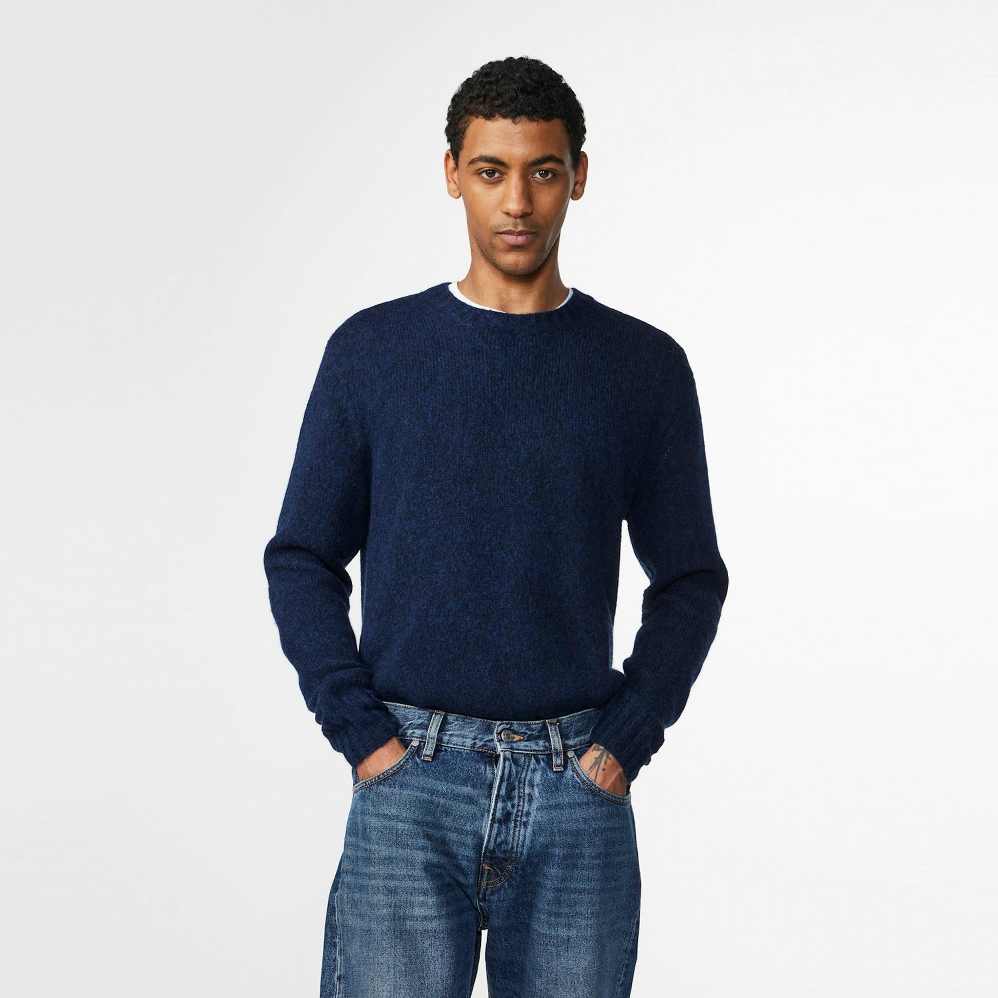 NN07 Lee Crew Wool Knit - Navy