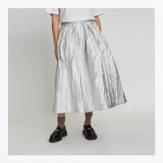 - Silver Bomb Skirt - Pearl Silver