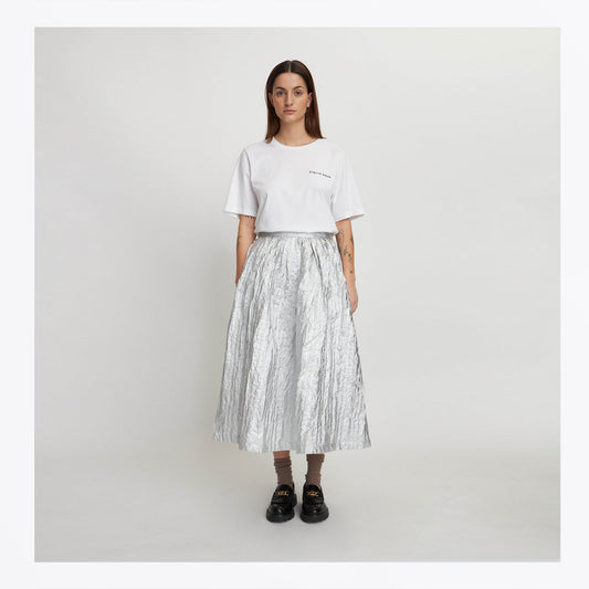 - Silver Bomb Skirt - Pearl Silver