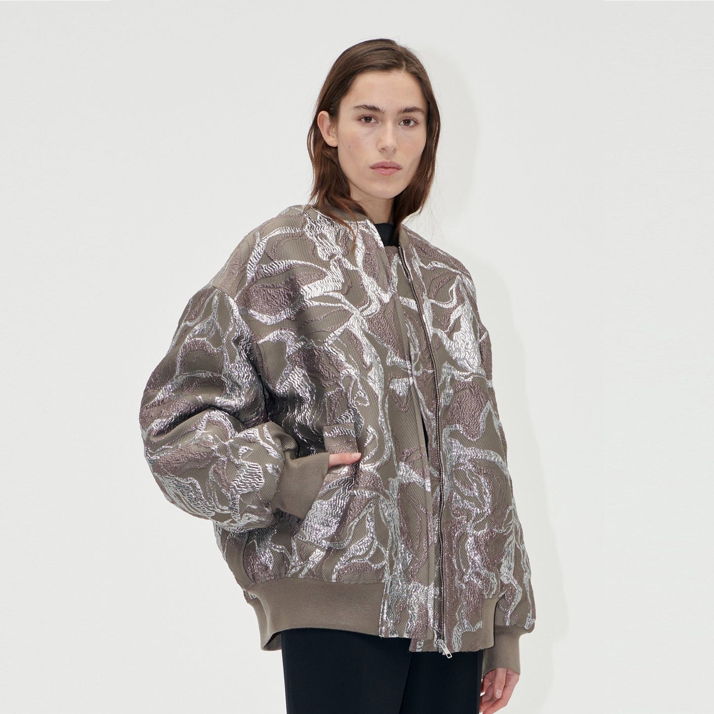 - Volominous Bomber Jacket - Abstract Foliage