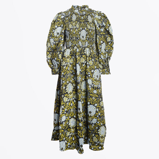 - Smoked Poplin Dress - Floral